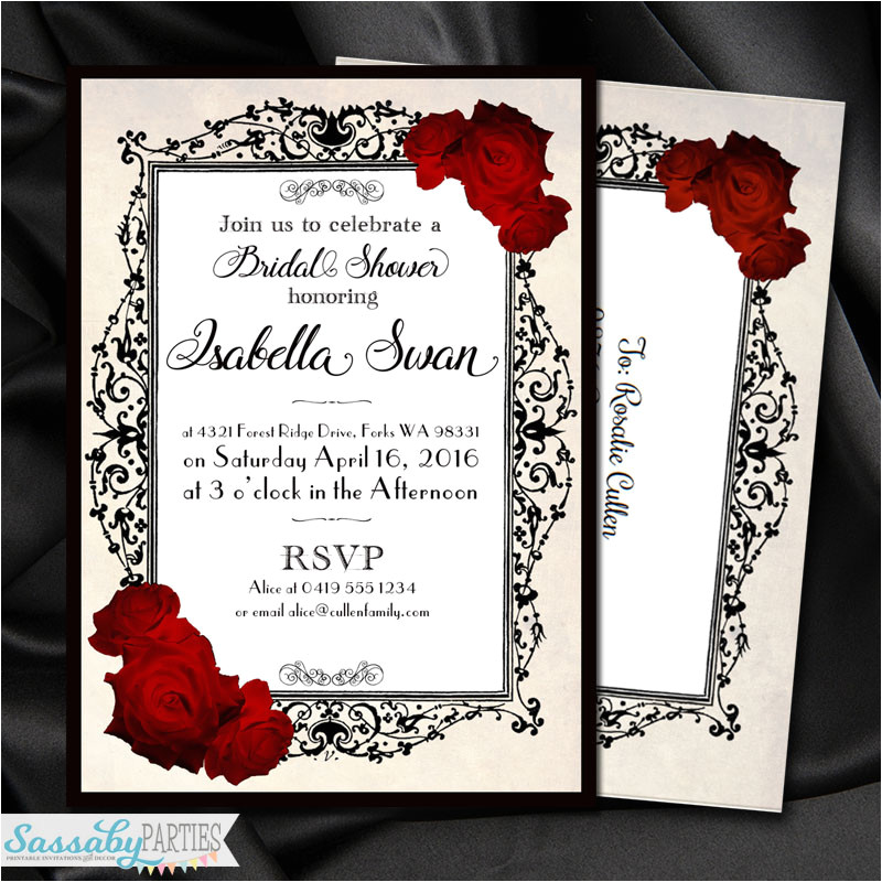 Twilight Wedding Invitation Template Twilight Lace Roses Invitation