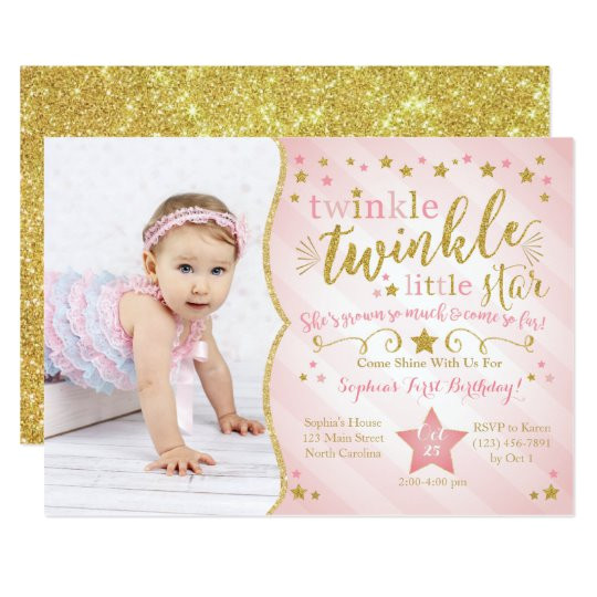 Twinkle Twinkle Little Star Birthday Invitation Template Free Twinkle Twinkle Little Star Birthday Invitation Zazzle