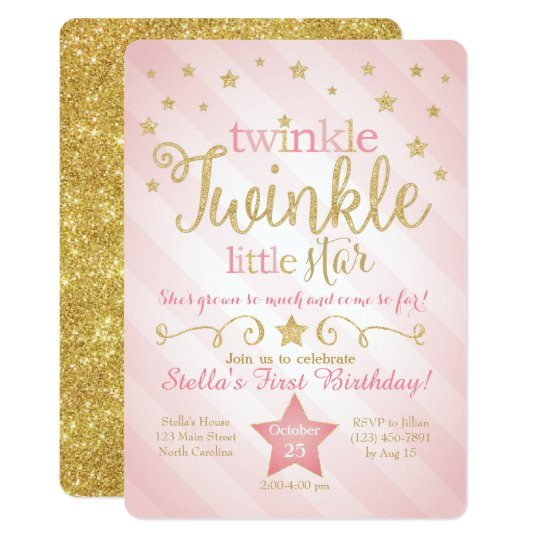 Twinkle Twinkle Little Star Birthday Invitation Template Twinkle Twinkle Little Star Birthday Invitation Zazzle Com