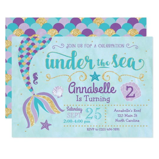 Under the Sea Party Invitation Template Mermaid Invitation Under the Sea Invite Zazzle Com