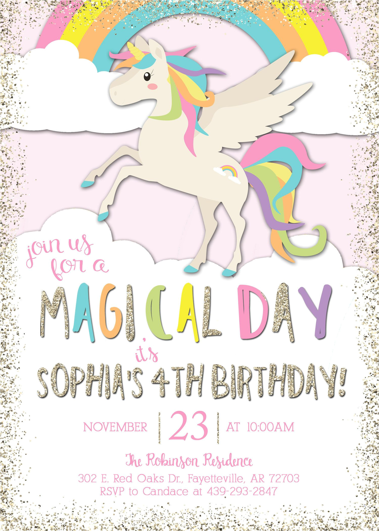 Unicorn theme Birthday Invitation Template Free Unicorn Birthday Invitation Magical Unicorn Party