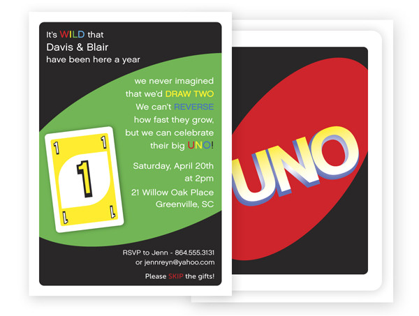 Uno Birthday Invitation Template Free Custom Invitations Announcements