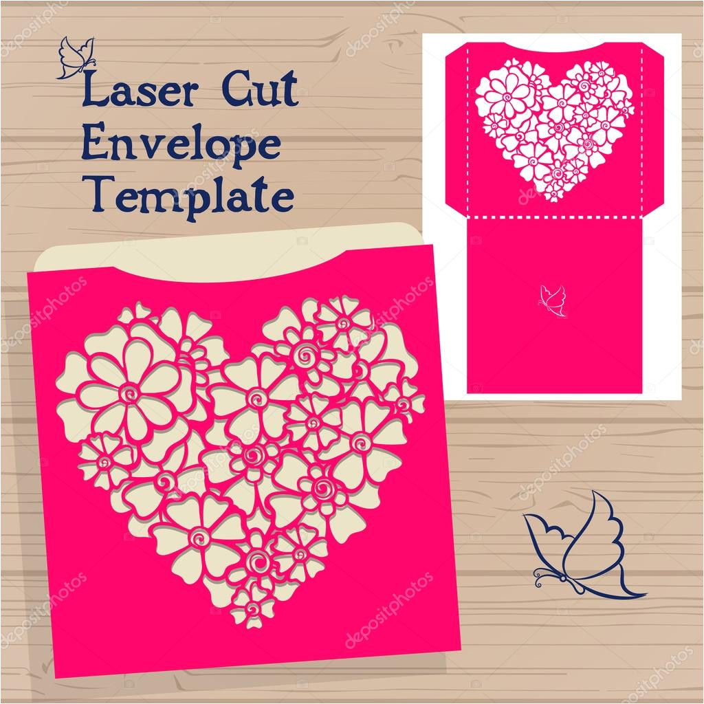 Vector Wedding Invitation Envelope Template Lasercut Vector Wedding Invitation Template Wedding