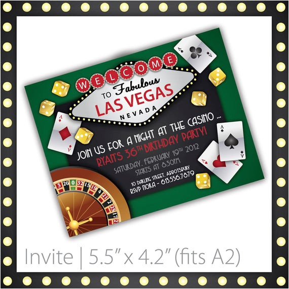 Vegas Party Invitation Template Casino Party Invitations Lucky Draw by Blackcherryprintable
