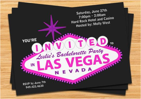 Vegas Party Invitation Template Las Vegas Bachelorette Party Invitation Wedding by