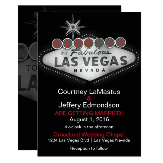 Vegas Party Invitation Template Las Vegas Destination Wedding Invitation Zazzle Com