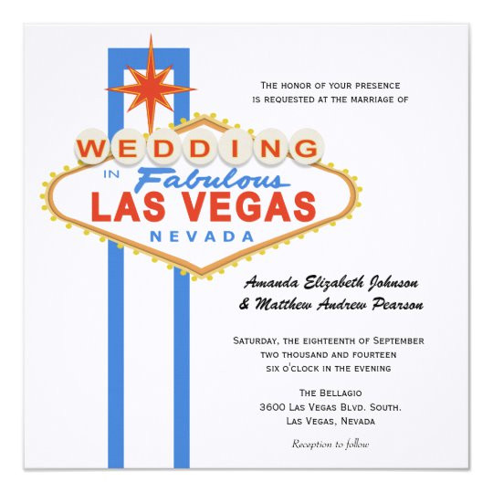 Vegas Wedding Invitation Template Las Vegas Sign Destination Wedding Invitation Zazzle Com