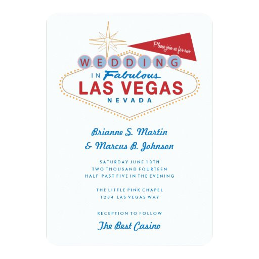 Vegas Wedding Invitation Template Retro Las Vegas Sign Casino Wedding Invitation Zazzle