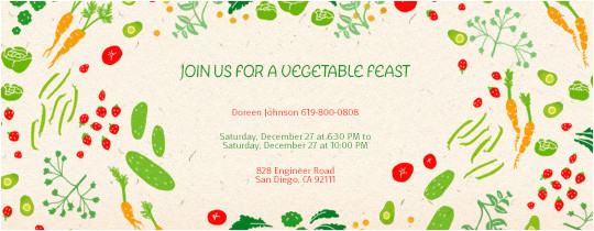 Vegetable Party Invitation Template Free Potluck Invitations Evite