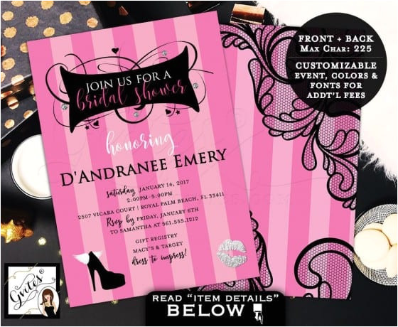 Victoria Secret Birthday Invitation Template Victoria Secret Bridal Shower Invitation Pink Party