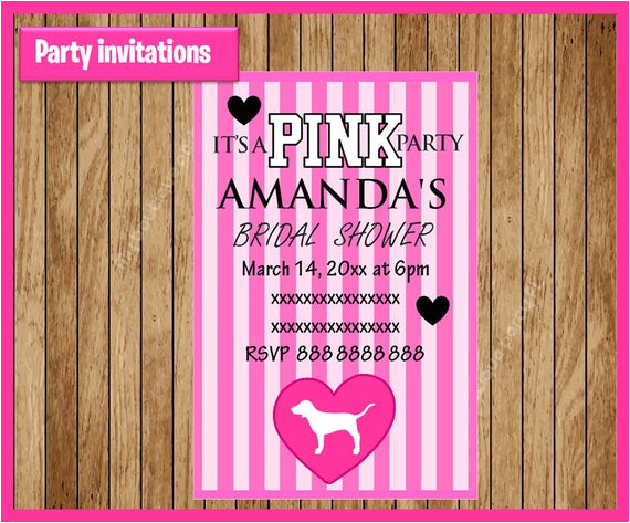 Victoria Secret Birthday Invitation Template Victorias Secret Pink Invitation Printable Victoria Secret