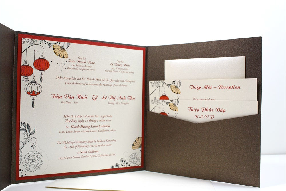 Vietnamese Wedding Invitation Template for Emily Rsvp Cards