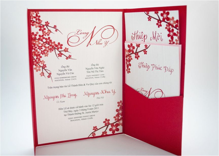 Vietnamese Wedding Invitation Template Red Vietnamese Wedding Invitation after the Yes