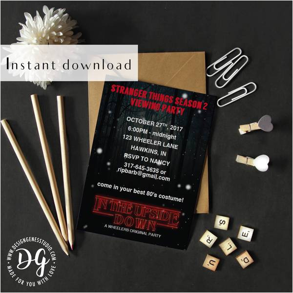 Viewing Party Invitation Template Printable Stranger Things Viewing Party Invitation