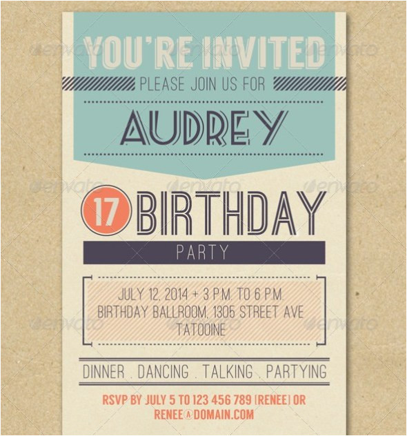 Vintage Birthday Invitation Template Free 32 Best Birthday Invitation Templates Psd Download