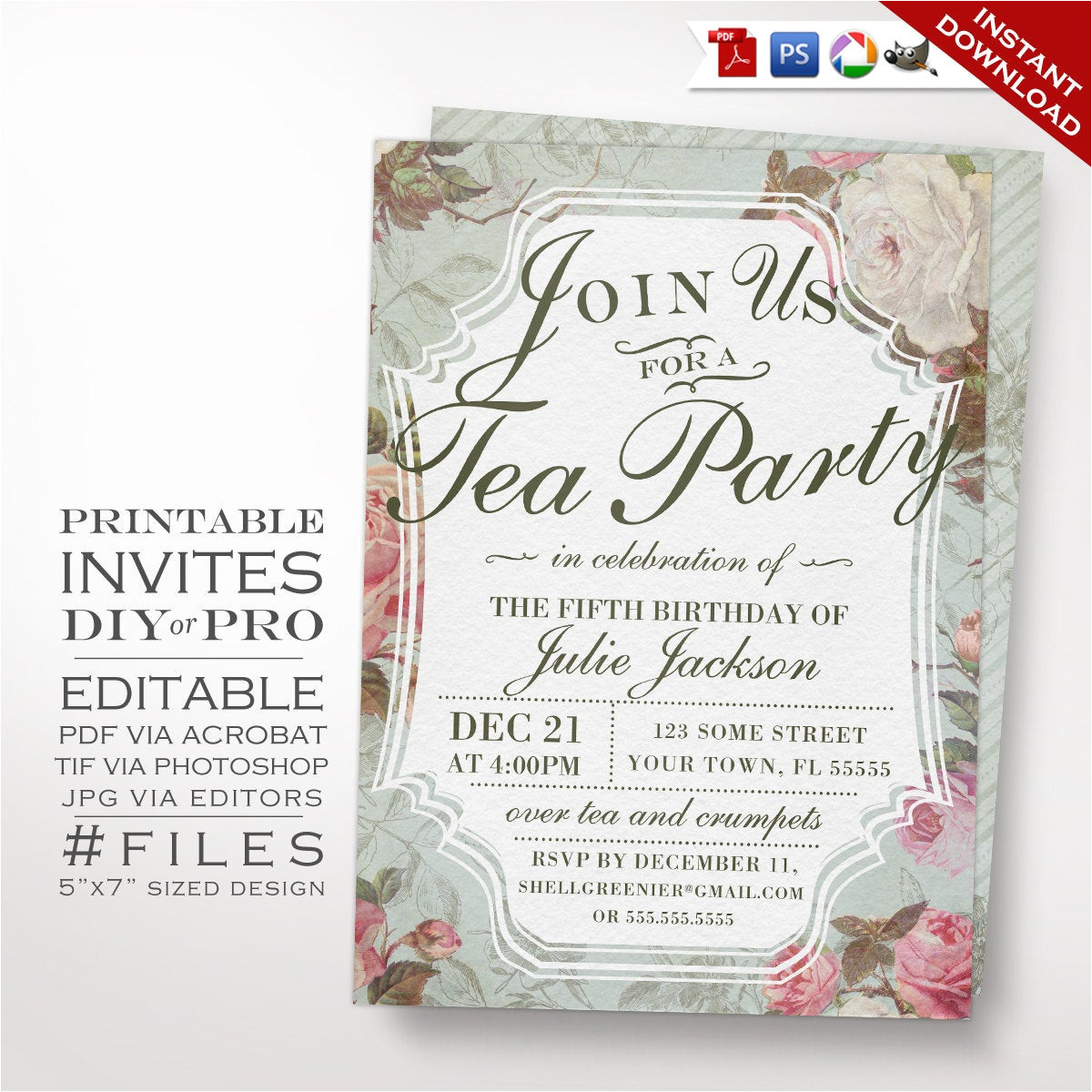 Vintage Birthday Invitation Template Free Birthday Tea Party Invitation Template Vintage Rose Tea Vintage Birthday Invitation Template Free Birthday Tea Party Invitation Template Vintage Rose Tea