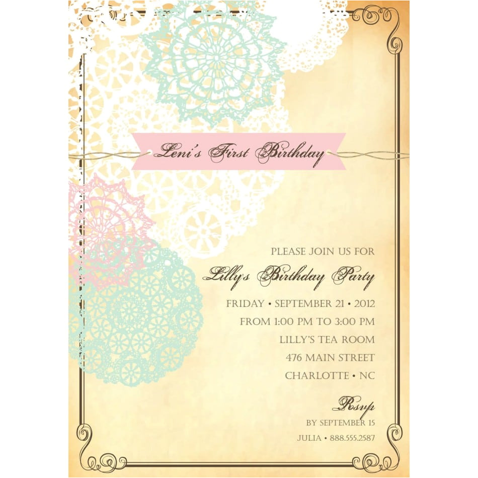 Vintage Birthday Invitation Template Free Vintage Invitations Template