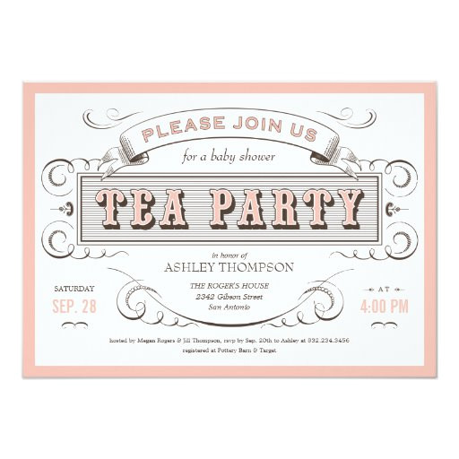 Vintage Party Invitation Template Vintage Tea Party Invitations Zazzle