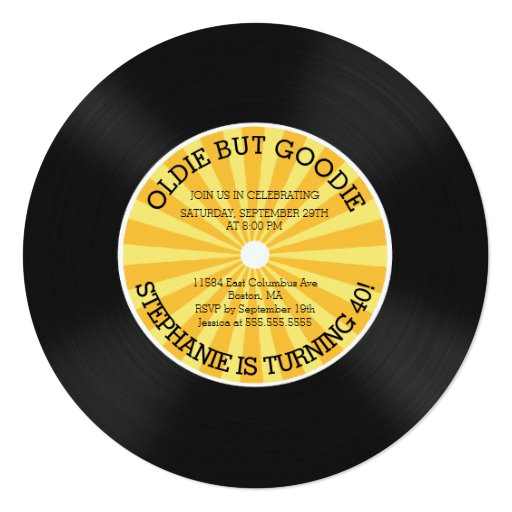 Vinyl Record Party Invitation Template Retro Vinyl Record Birthday Party Invitation Zazzle