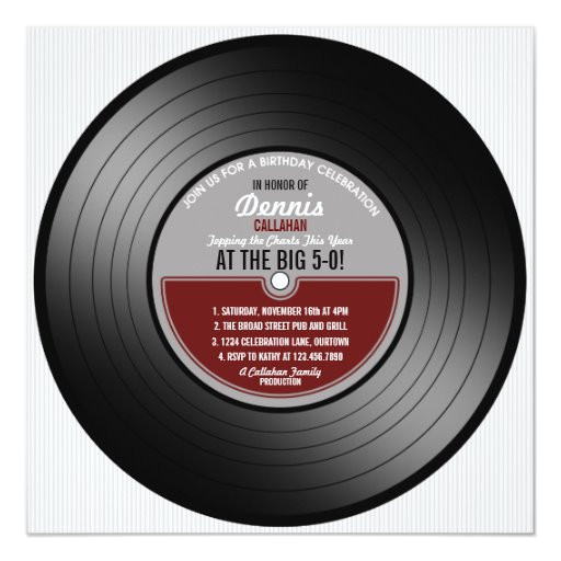 Vinyl Record Party Invitation Template Vinyl Record Birthday Party Invitation Zazzle