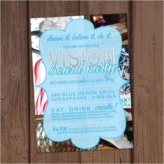 Vision Board Party Invitation Template Holiday Christmas Vision Board Party Invitation