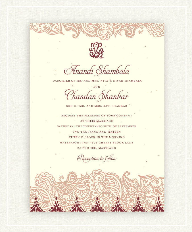Wedding Card Invitation Wordings Sri Lanka Indian Wedding Invitations On Seeded Paper Shantih by
