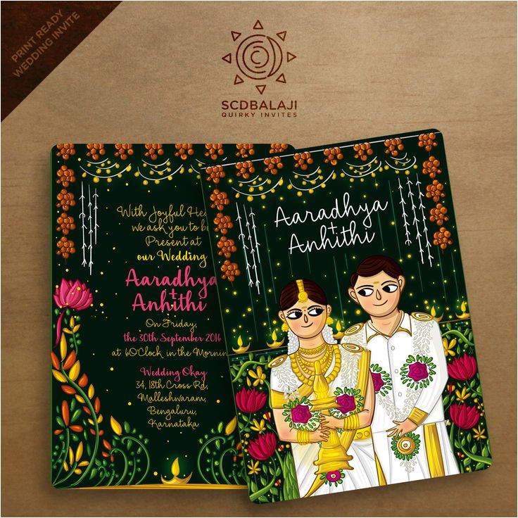 Wedding Invitation Designs Kerala Pin by Quirky Invitations On Kerala Wedding Indian Invite
