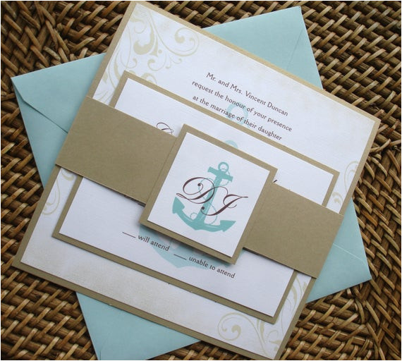 Wedding Invitation Designs Nautical Anchor Wedding Invitation Set Nautical Wedding Invitations