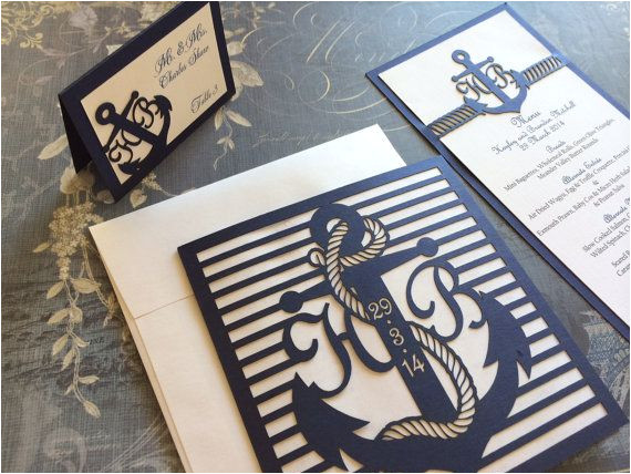 Wedding Invitation Designs Nautical Laser Cut Wedding Invitations Nautical themed by