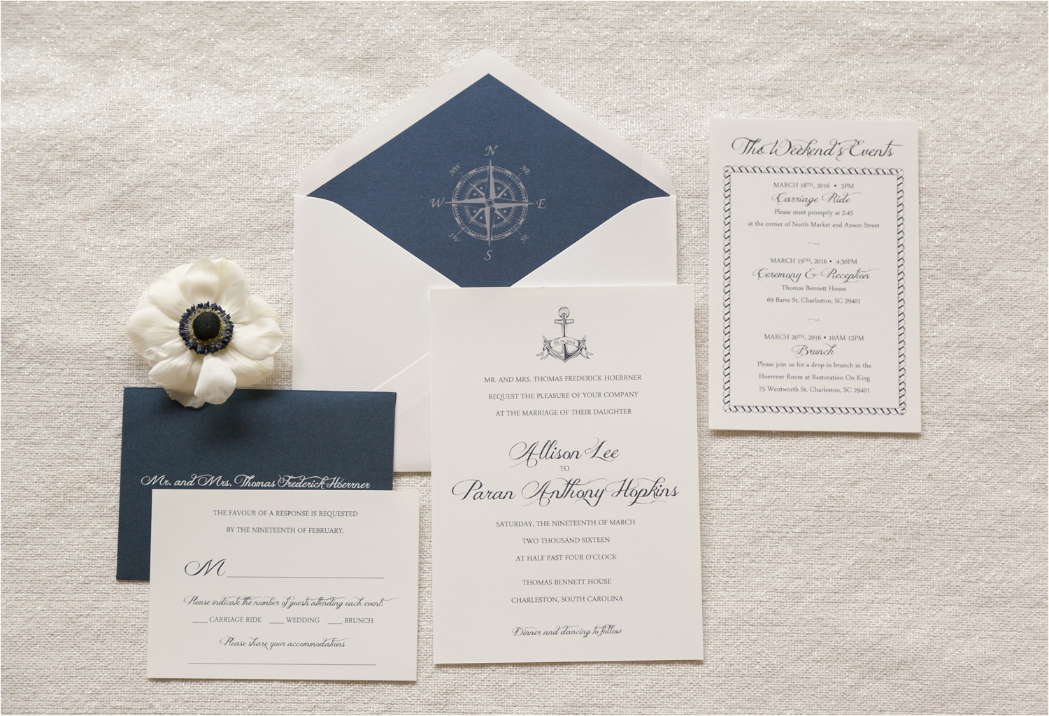 Wedding Invitation Designs Nautical Nautical Wedding Invitation Anchor Invitation Compass