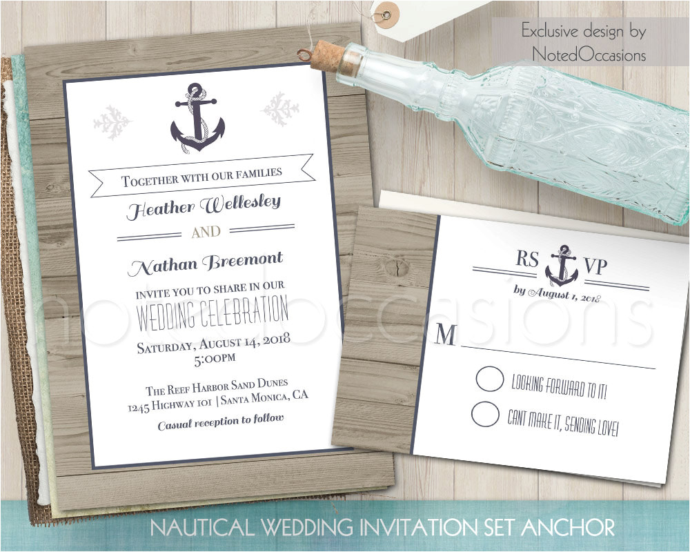Wedding Invitation Designs Nautical Nautical Wedding Invitation Printable Wedding by