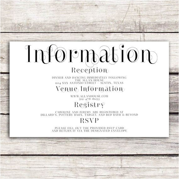 Wedding Invitation Details Card Example Frame Collection Wedding Information Card Rsvp Wedding