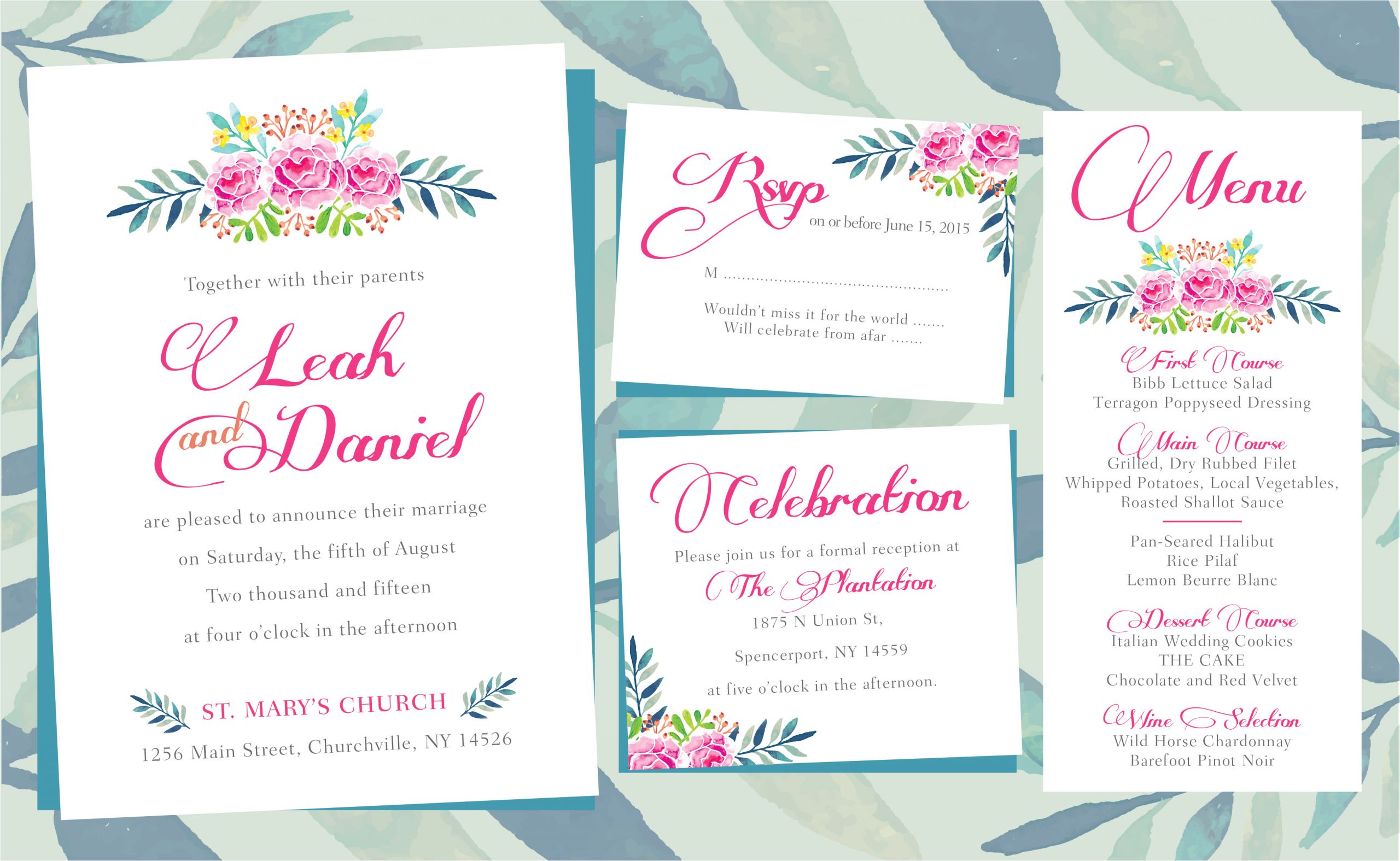 Wedding Invitation Layout Online Floral Wedding Invitations Printing by Penny Lane
