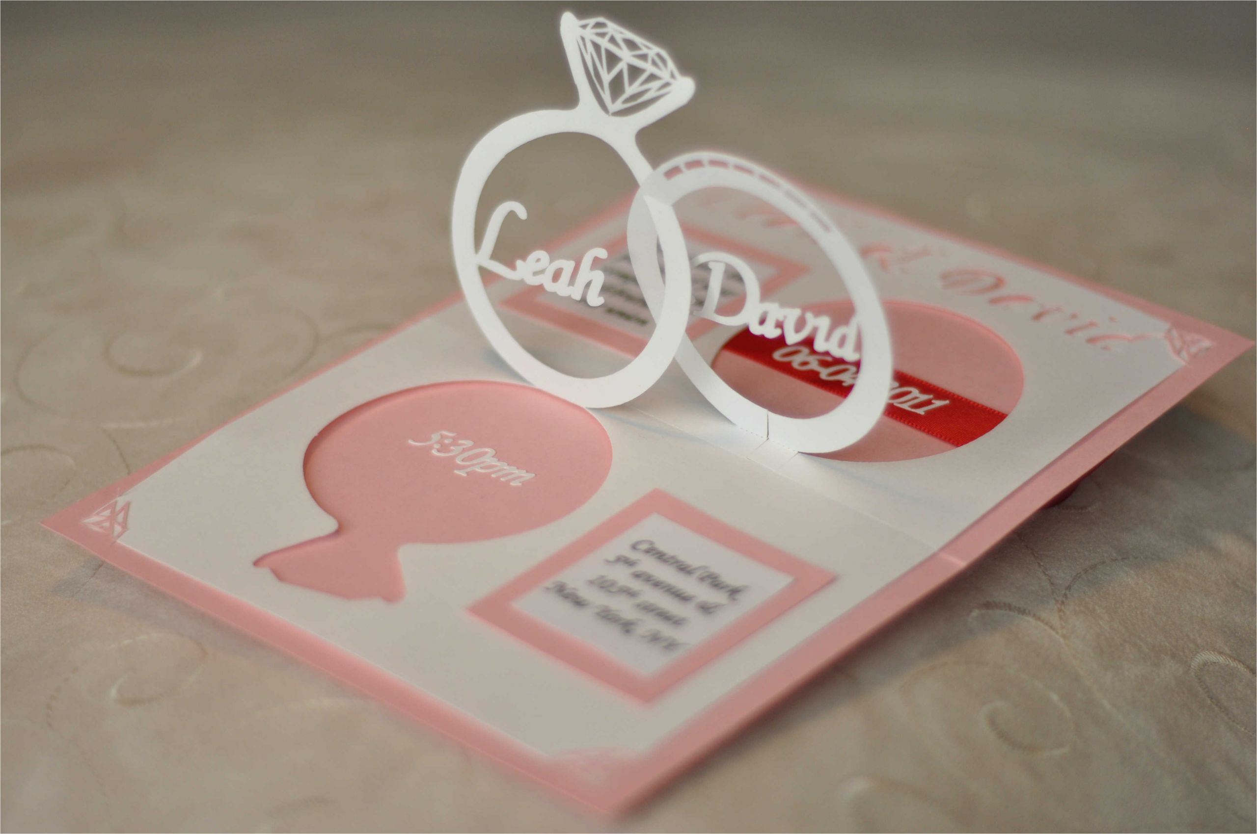 Wedding Invitation Linked Rings Pop Up Card Template Wedding Invitation Linked Rings Pop Up Card Template