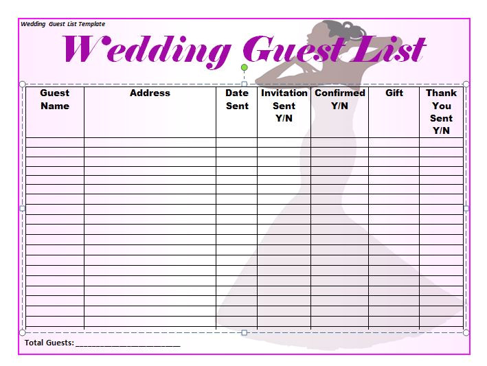 Wedding Invitation List Template 37 Free Beautiful Wedding Guest List Itinerary Templates