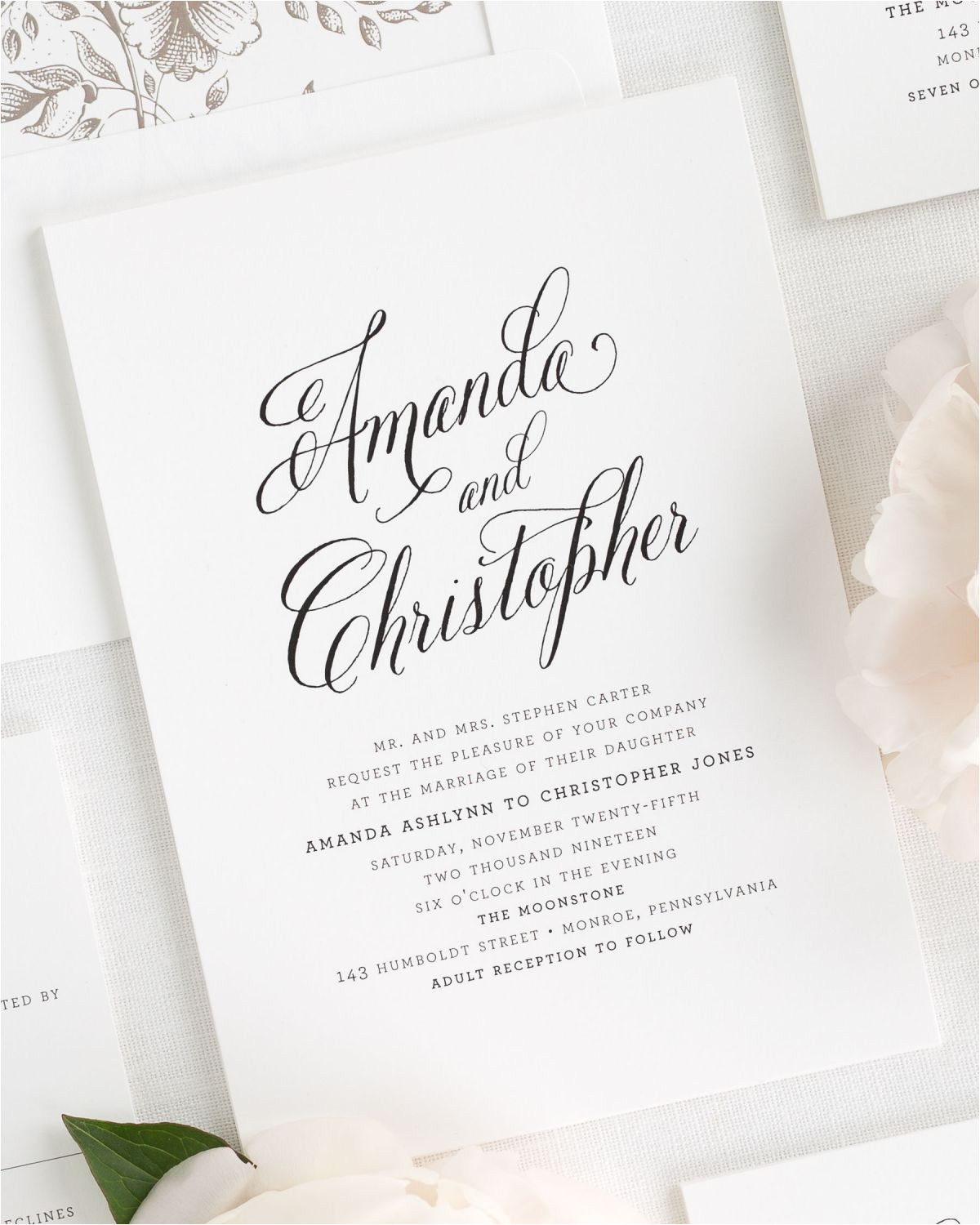 Wedding Invitation Name format Rustic Modern Wedding Invitations Wedding Invitations by