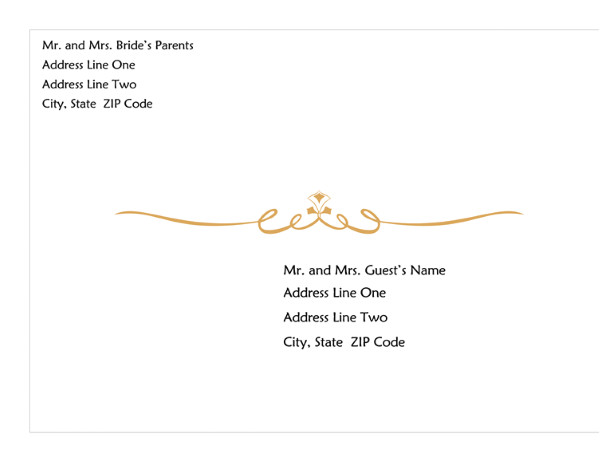 Wedding Invitation Outlook Template Wedding Invitation Envelope Heart Scroll Design A7 Size