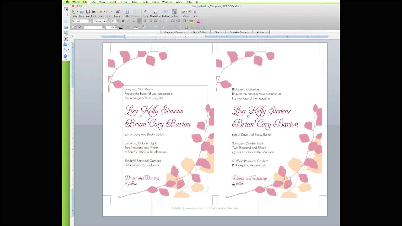 Wedding Invitation Template Editor How to Edit A Wedding Invitation Template In Word Youtube