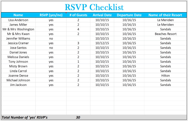 Wedding Invitation Template Excel 5 Free Wedding Invitation List Templates Excel Pdf formats