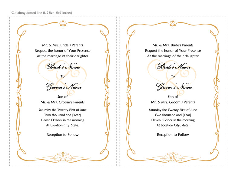Wedding Invitation Template for Microsoft Word Microsoft Word 2013 Wedding Invitation Templates Online