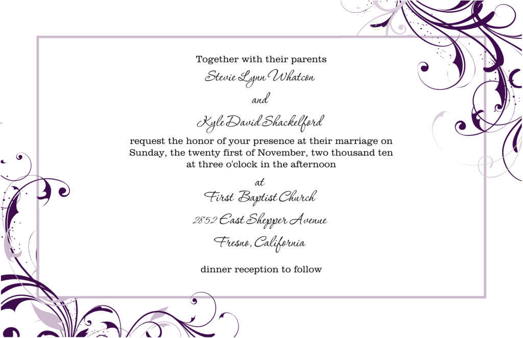 Wedding Invitation Template for Ms Word 8 Free Wedding Invitation Templates Excel Pdf formats