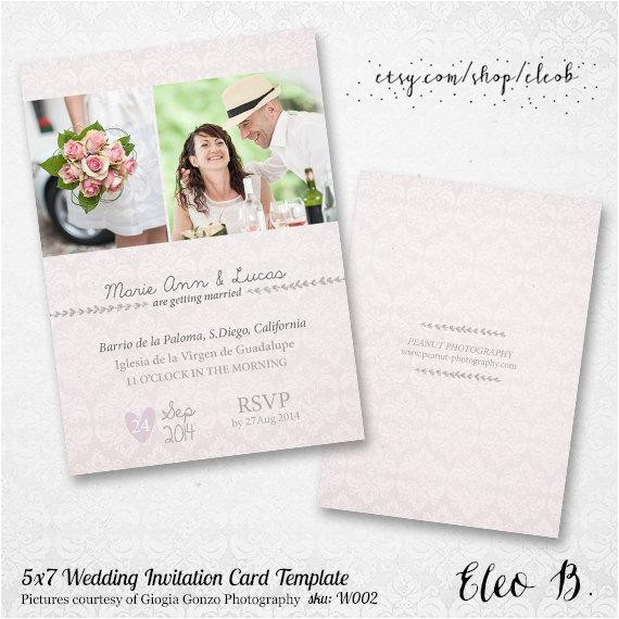Wedding Invitation Template for Photoshop 5×7 Wedding Invitation Template Photoshop Wedding