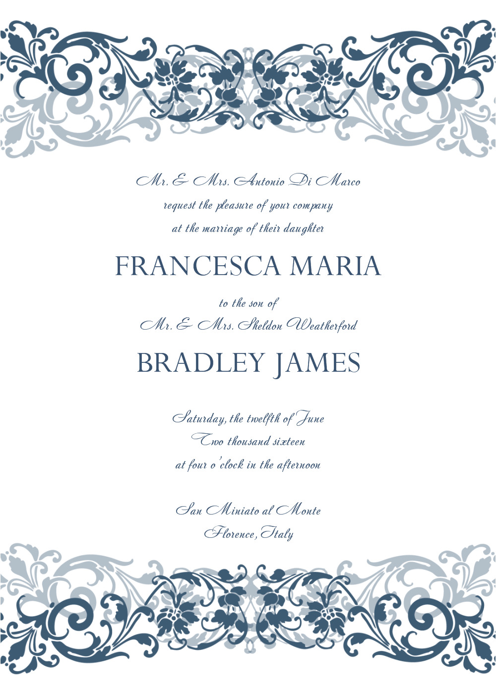 Wedding Invitation Template In Word 8 Free Wedding Invitation Templates Excel Pdf formats