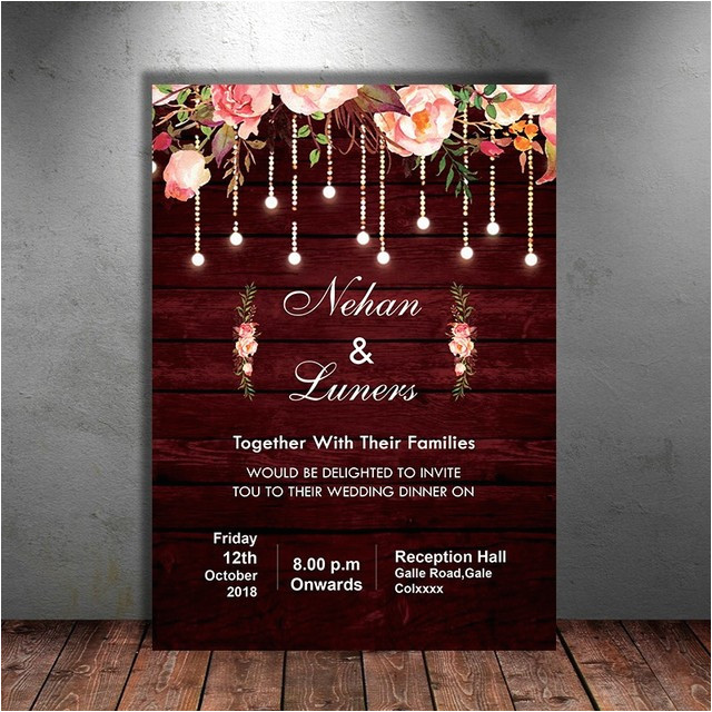 Wedding Invitation Template Maroon Maroon Floral Rustic Wedding Invitation Template for Free