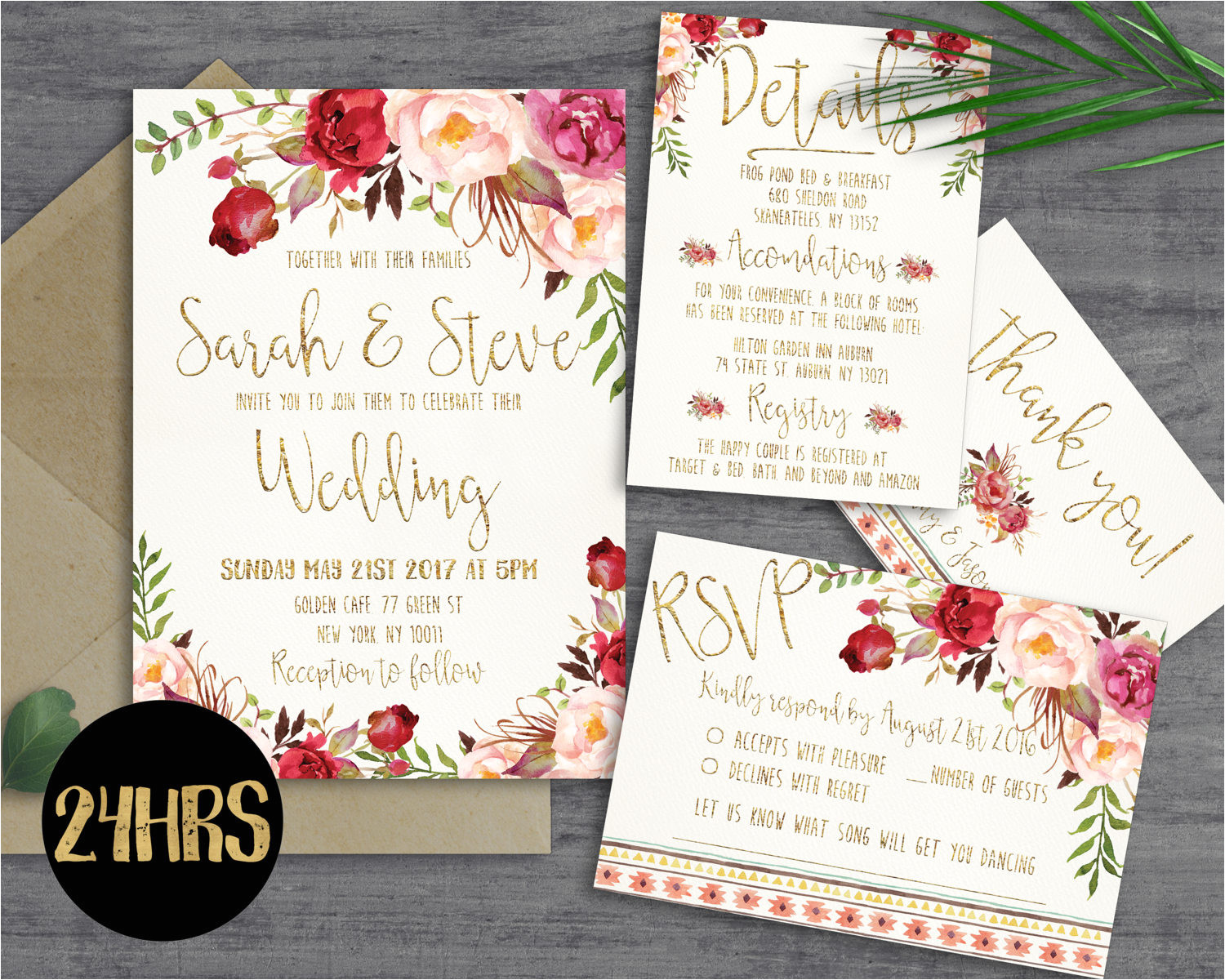Wedding Invitation Template Pages Printable Wedding Invitation Wedding Invitations Set