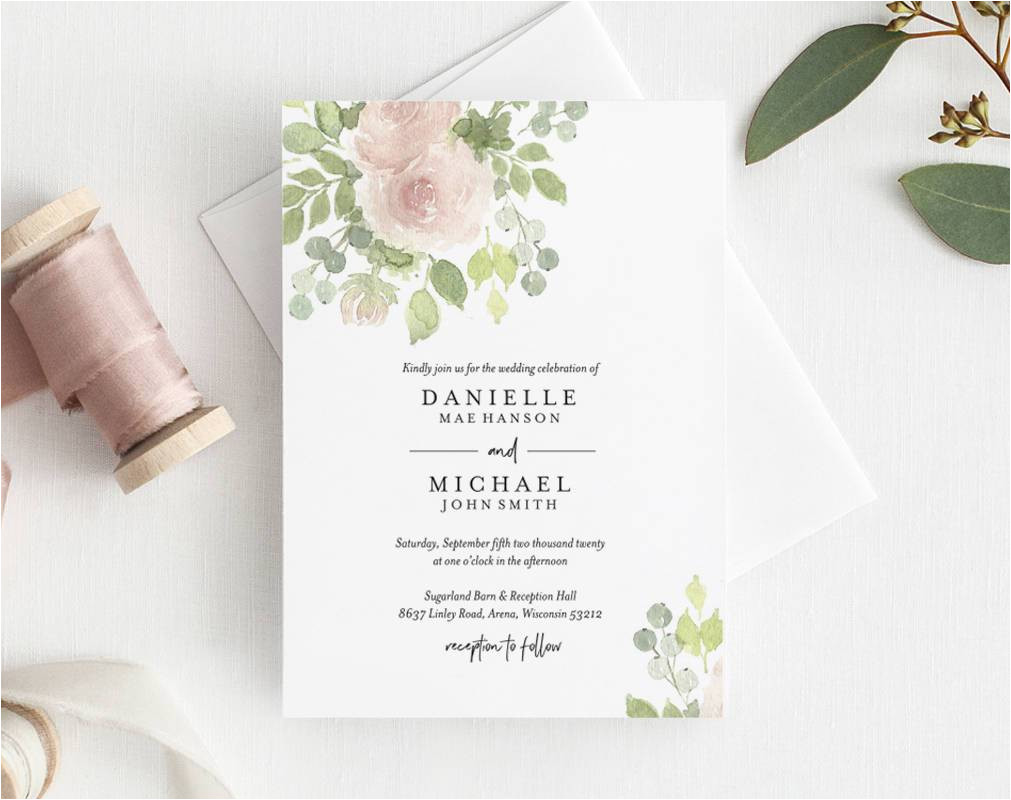 Wedding Invitation Template Pdf Floral Wedding Invitation Template Wedding Invitation