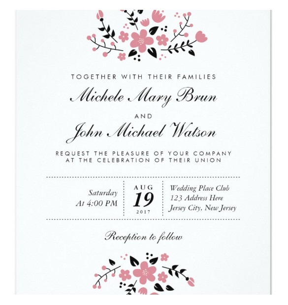 Wedding Invitation Template Pdf Wedding Invitation Template 71 Free Printable Word Pdf