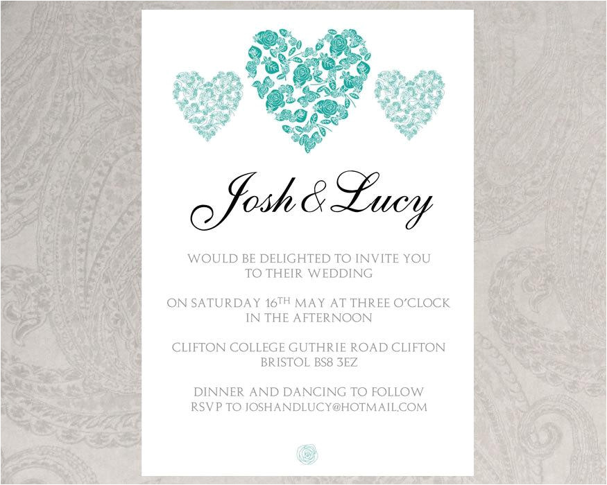 Wedding Invitation Template Pdf Wedding Invitation Template Trio Of Hearts Download