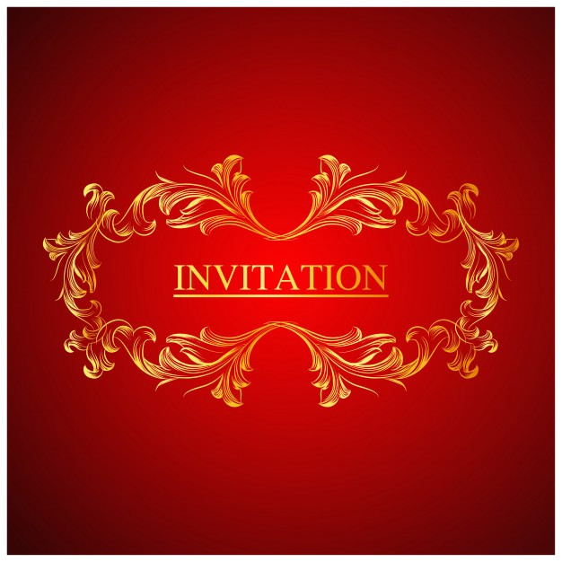 Wedding Invitation Template Red Elegant Red Wedding Invitation Template Vector Free Download