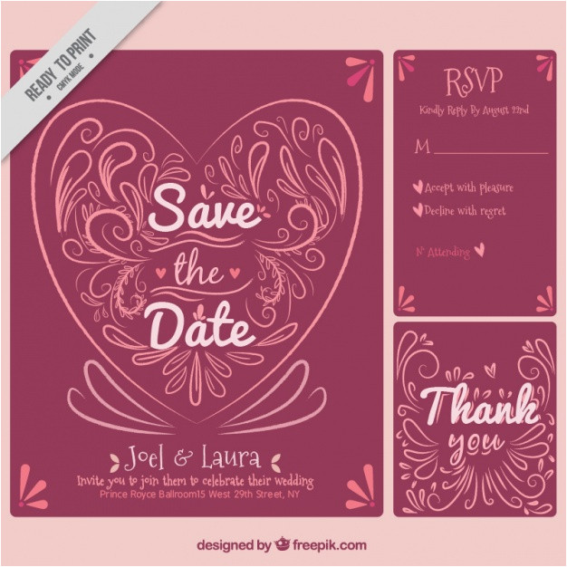 Wedding Invitation Template Red Red Wedding Invitation Template Vector Free Download